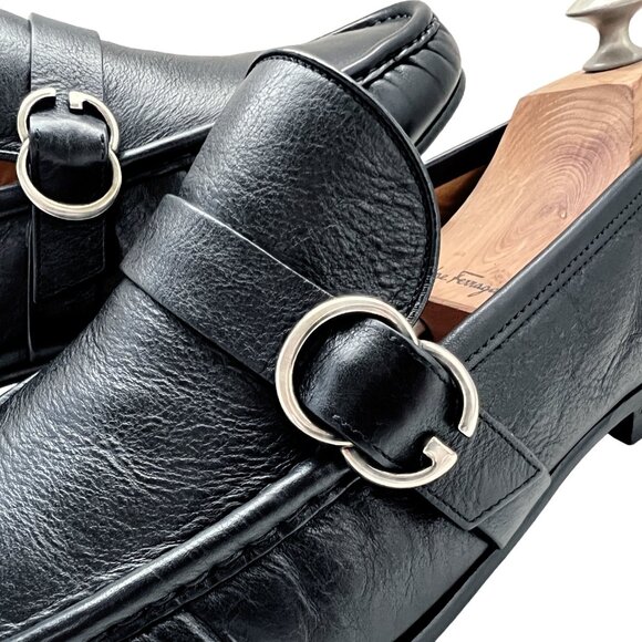 $1190 Gucci Mens GG Silver Horsebit Black Dress Shoes Bit Loafers UK 9.5 US 10.5 - Picture 2 of 11